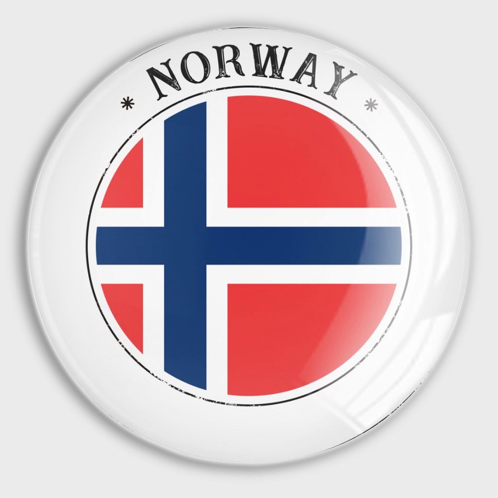 Imanes de cristal para nevera que no rayan con bandera de Noruega