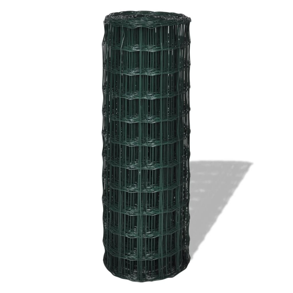 Tidyard Recinzione,Europea,Rete,in Acciaio,Rivestito PVC,Verde,10x0,8 m,Recinzione da Giardino,Recinzione in Rete Acciaio,Rete Recinzione in Acciaio,Recinzione in Metallo 10 m