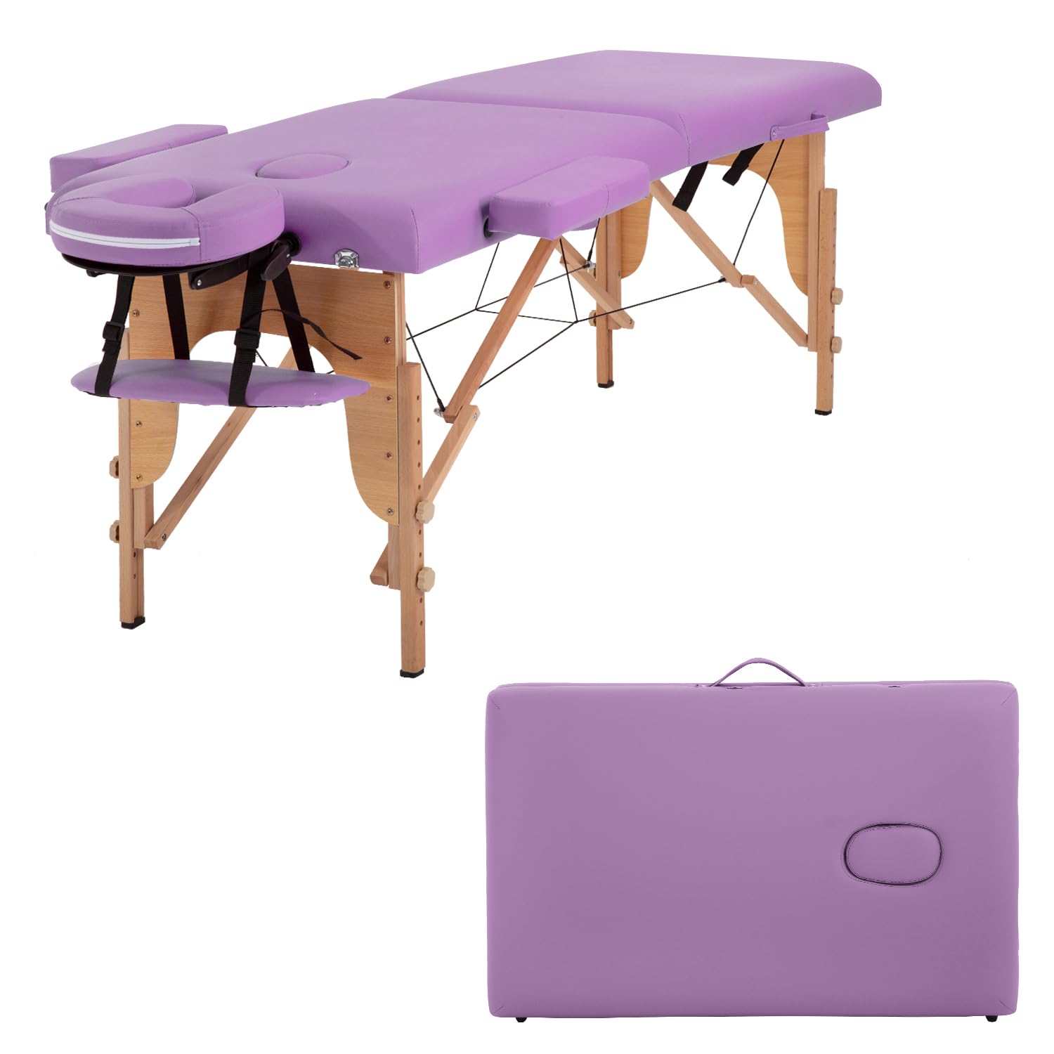 BestMassage 21 Inch Wide Portable Massage Bed, Adjustable Tabbed 2 Foldable with Non Woven Bag for Spa, Foot Massage, Facial Treatment, Spa Tattoo
