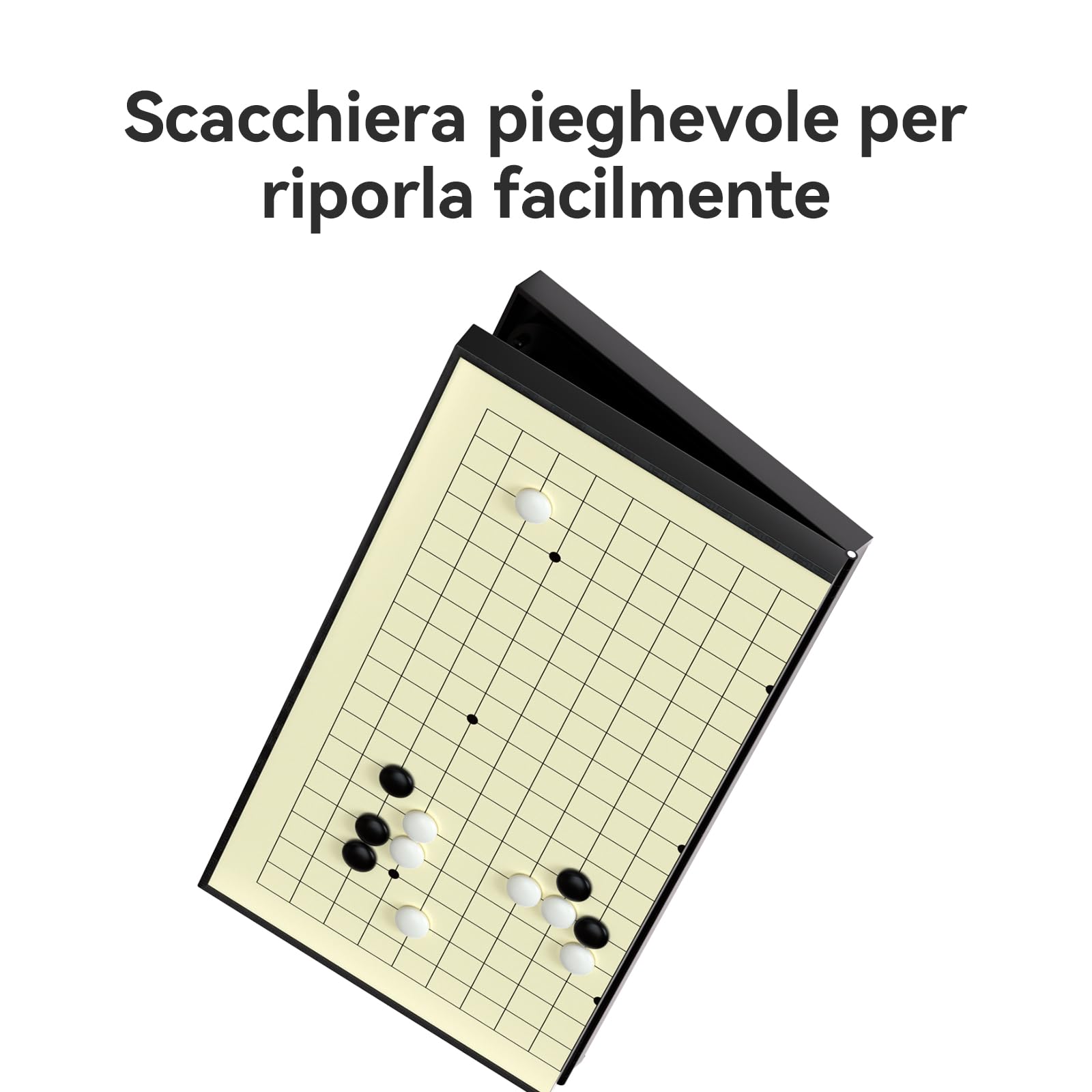 Gatmove Set Go, 29 cm, Gioco da Tavolo 19x19, pietre Magnetico con tavola pieghevole, specifiche da viaggio portatile