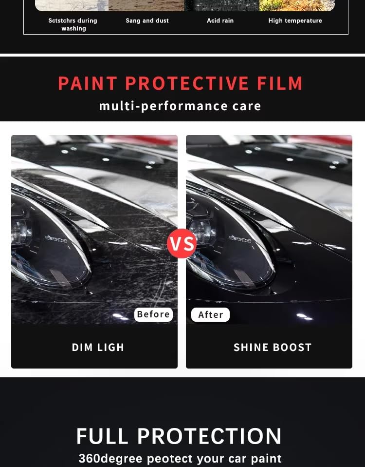 Image of Premium TPU PPF Car Paint Protection Film Roll (1.52m x 15m) | 7.5 Mil Thickness | Self-Healing, Anti-Yellowing & Hydrophobic Clear Wrap | Full Car Coverage Body Lamination (Glossy Finish)
