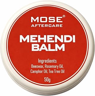 Mose Aftercare Mehendi Care Balm (50g) Mehendi Stain Care With Beeswax, Natural Essentials Oils &amp; Fragrance. 100% Organic...