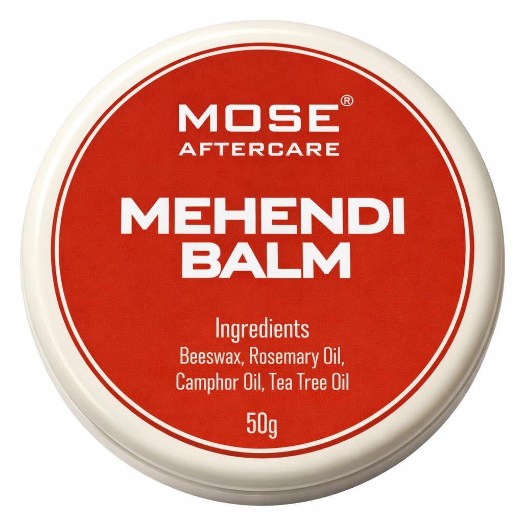 Mose Aftercare Mehendi Care Balm (50g) Mehendi Stain Care With Beeswax, Natural Essentials Oils & Fragrance. 100% Organic...