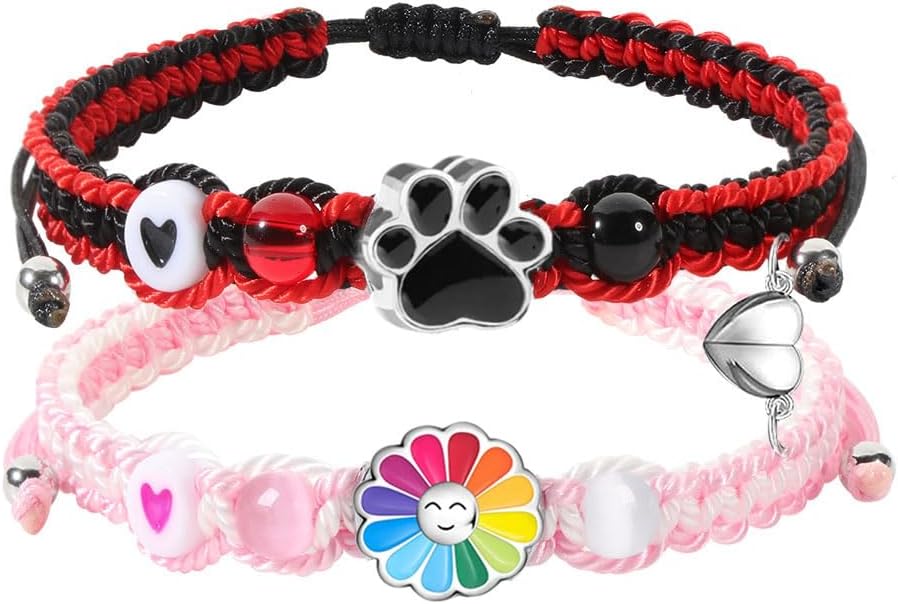 SKIRIFLA Friendship/Couples Bracelets Set, Valentine's Day Birthday Jewelry Gifts for Bf and Gf Soulmate, Matching Spider Bracelet for Best Friend Bestie Daughter Son Grandson