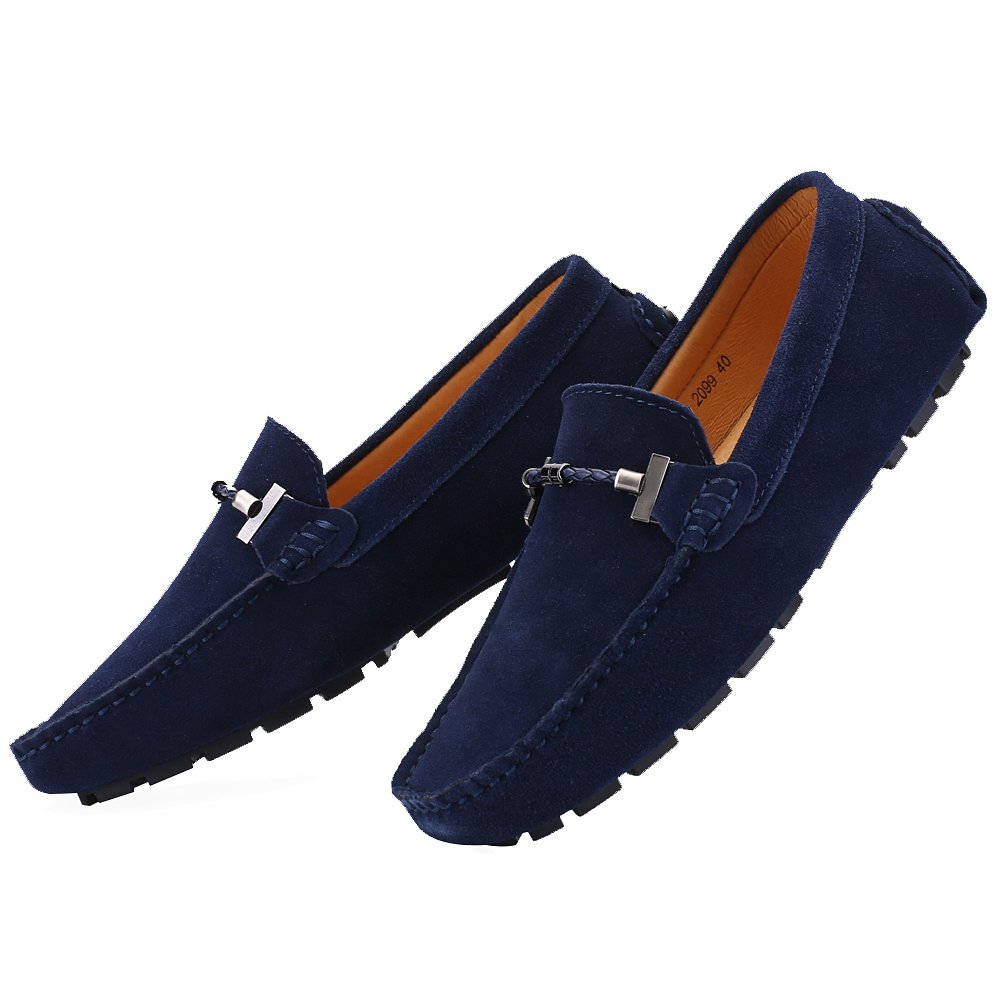 Uomo Elegante Fibbia Mocassini Comfort Scamosciato Scarpe di Guida Moda Pantofole
