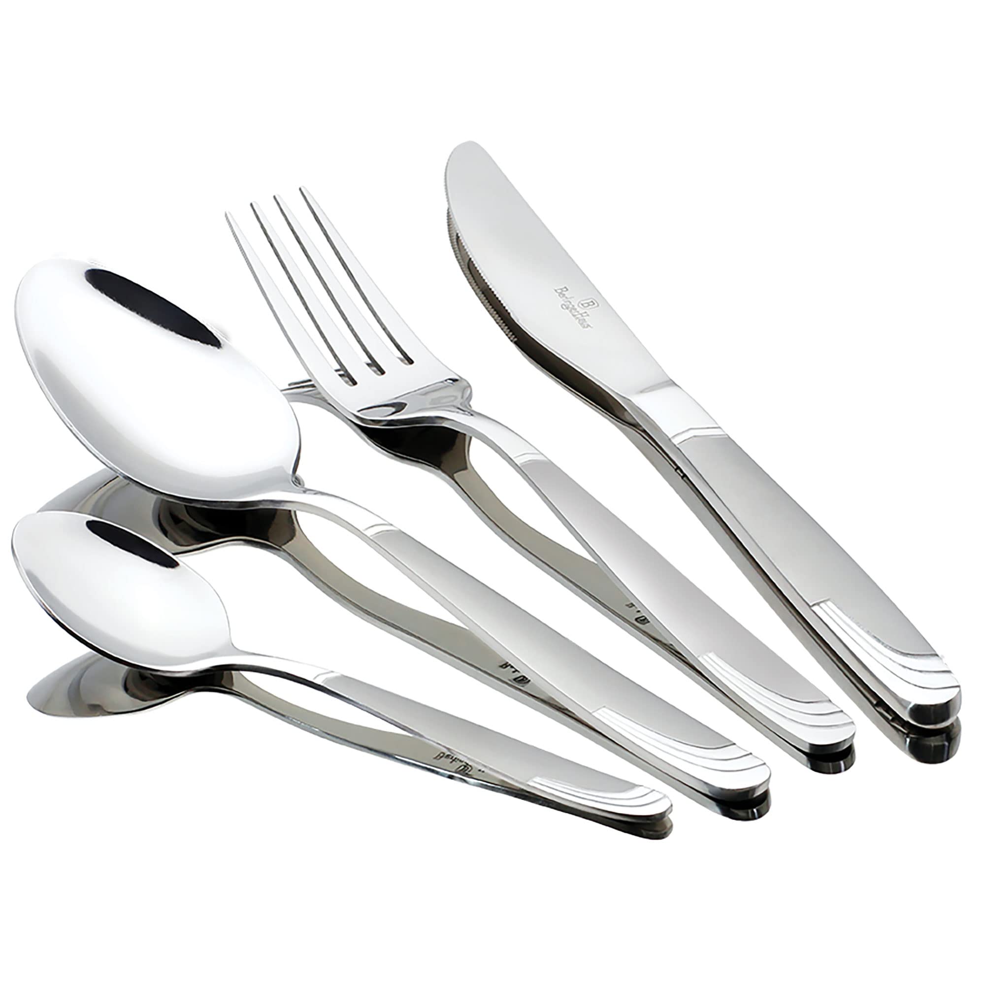 Berlinger Haus Matt-Mirror Set di Posate 24 Pezzi in Acciaio Inox Finitura Lucida/Opaco, Servizio Posate per 6 Persone, Casa, Campeggio, Hotel, Cutlery Set Design Moderno ed Elegante