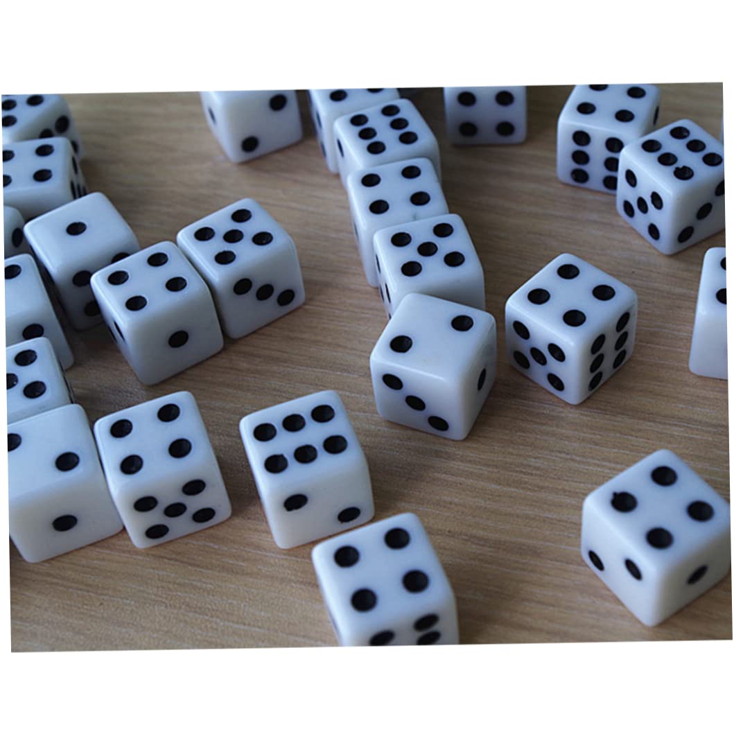 100 Pezzi da Dadi Bianchi da 8 mm Set di Dadi Bianchi con Punti Neri cubi da Gioco da Date a 6 da Faccia a 6 Lati per Le Forniture per Le Forniture per Feste