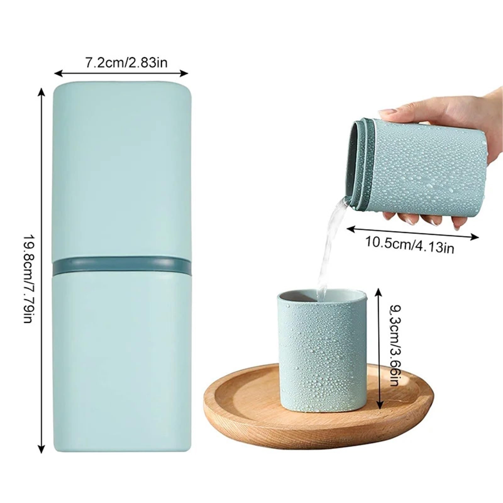 Portaspazzolino 3 pezzi tazza for denti custodia for spazzolino portatile collutorio scatola di immagazzinaggio viaggio campeggio kit dentale lavaggio bagno protettiva(Grey)