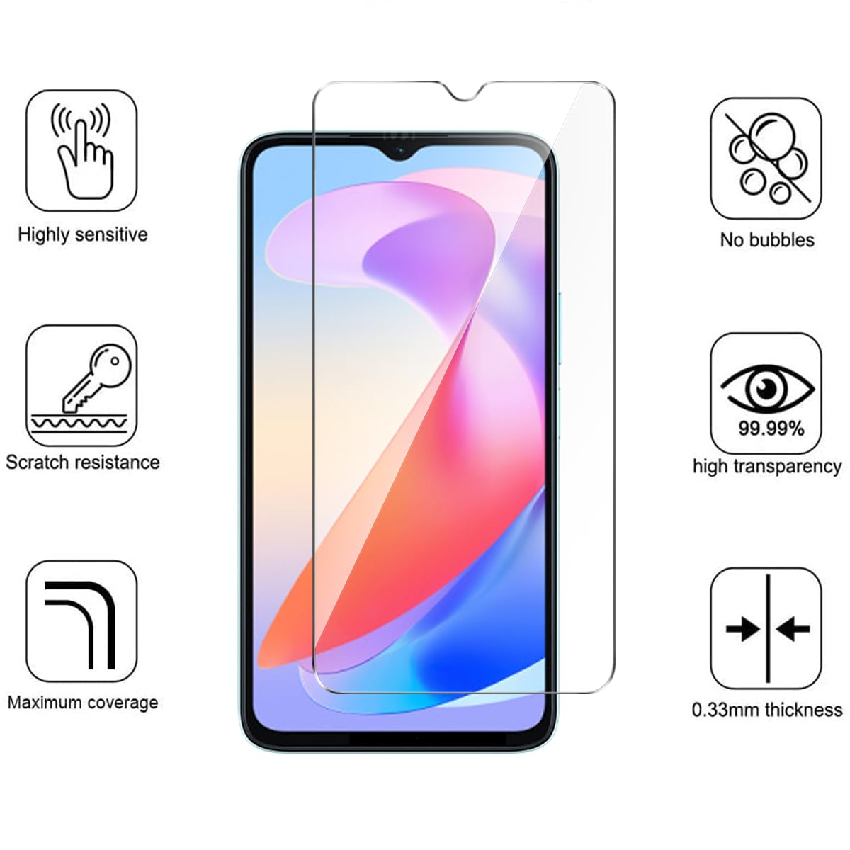 Custodia Per Honor X6a Trasparente In TPU + 2 Pellicole Vetro Temperato, Cover Morbida Antigraffio Con Protezione Per Schermo, Design Mostro - 4