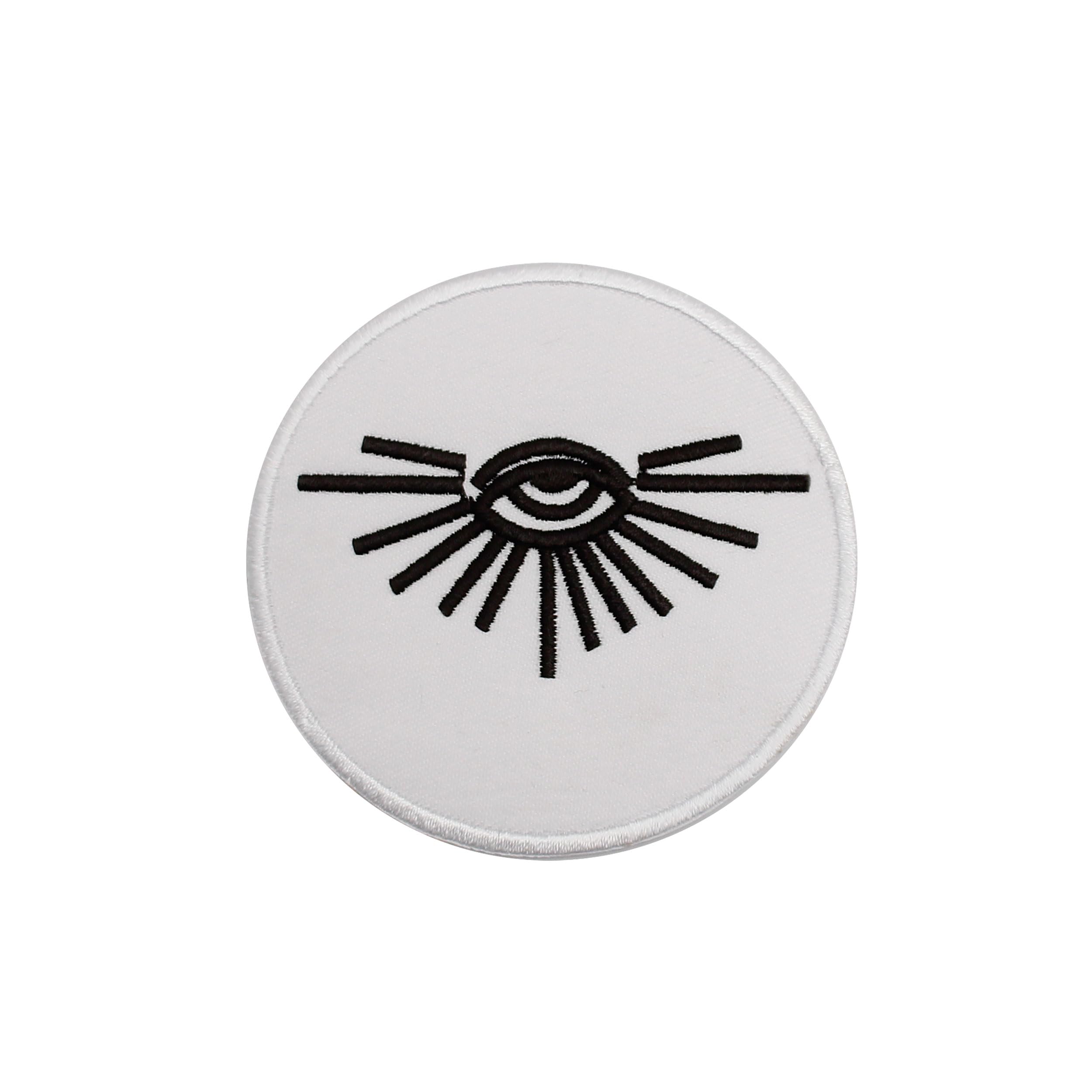 Masonic All-Seeing Eye Round Patch - Machine Embroidered Iron on Emblem no Sewing Needed - 3x3 Inches Masonic Badge for Aprons, Vests, Bags &amp; Apparel