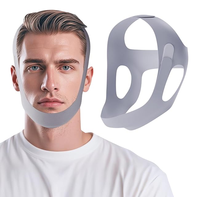 OHELEEP Anti Snore Chin Strap for CPAP Users Snore Stopper Adjustable Chin Strap for Sleeping Comfortable Stop Snoring