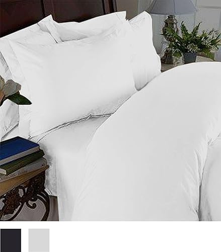 Miniatura 2 de Elegance Linen - Funda de edredón de 1500 hilos, tamaño Queen, calidad egipcia, 3 piezas, color blanco