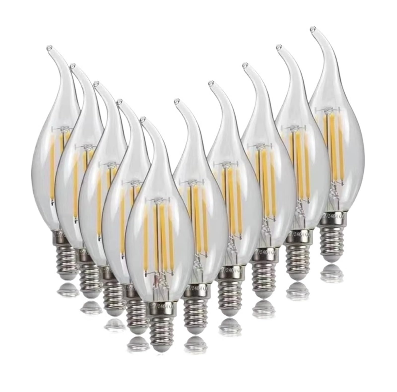 wenwendianzi 10PCS LED Bulb C35 E14 E12 E27 220V 110V Dimmable 2W 4W 6W(WHITE,C35L_E14 110V_NO_6W)