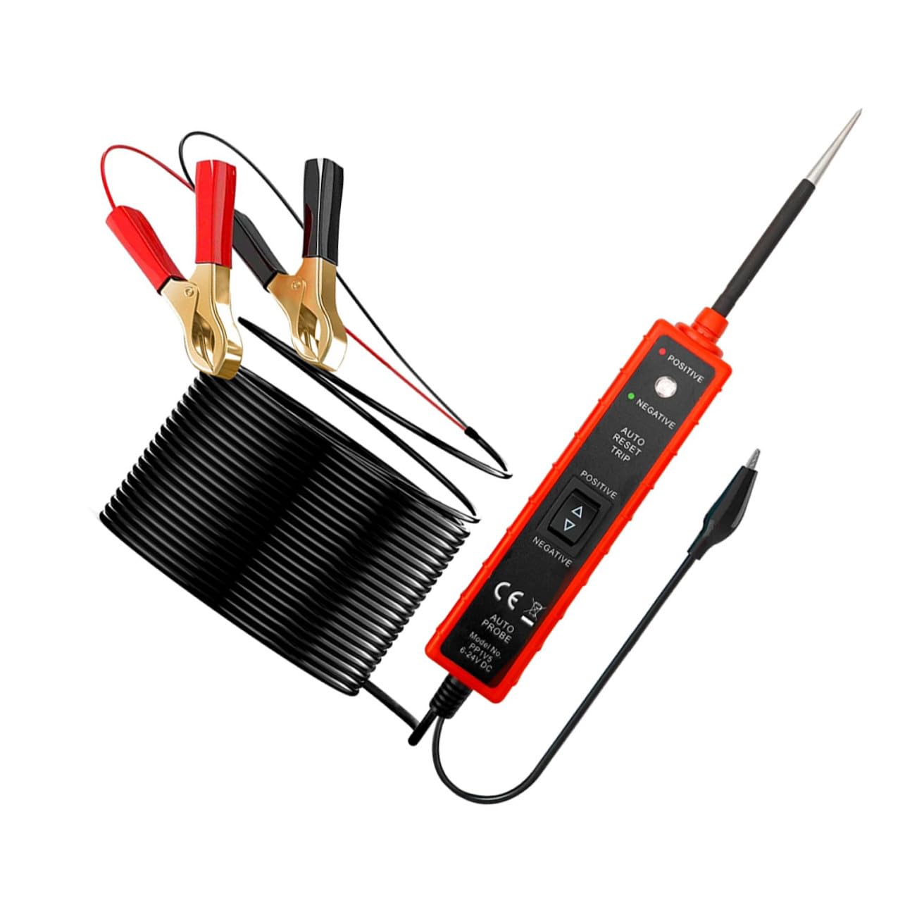LIFKOME Probador Circuito Automotriz con Alta Sensibilidad Clips Negativo Cable Pies para Continuidad y Polaridad Sistemas Eléctricos