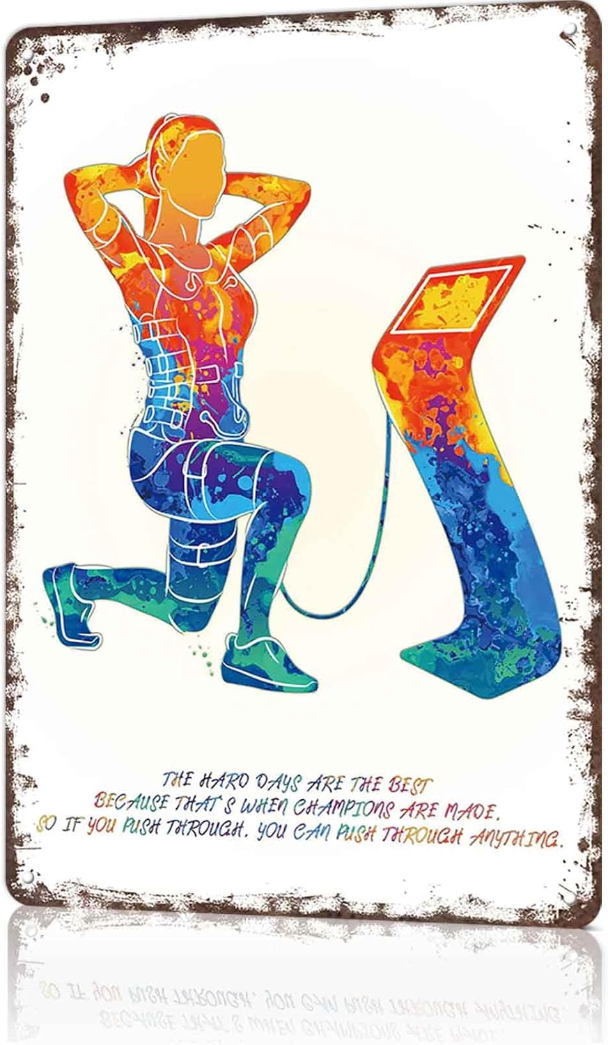 Fitness motivational Metal Sign 8 x 12 Inch