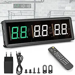 27 * 9.5cm, Relógio de Ginástica Portátil Pequeno, Temporizador de Treino para Ginástica, Relógio de Ginástica de Grande para Exercícios, Intervalo de LED para Contagem Regressiva