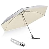 43 Inch Travel Umbrella Ultralight UPF 50+ UV Protection Compact Sun Umbrella, Double Canopy Super Slim Small Portable Automatic Anti-bounce Close