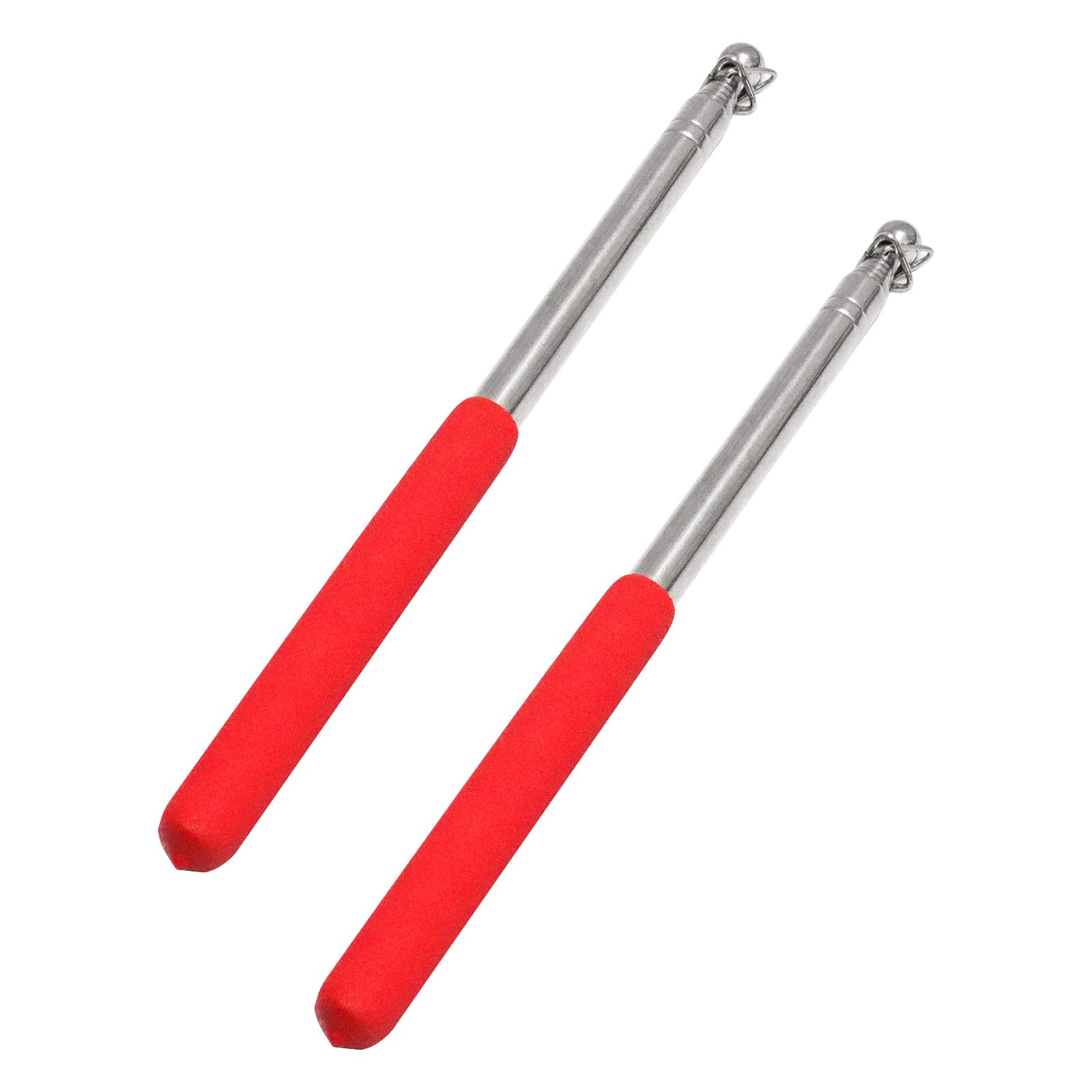 ValueHall Telescopic Flag Pole 2 Pieces Handheld Flag Pole Stainless Steel Extendable Flag Pole Hand Flag Pole for Tour Guide Flag Pole for Teacher V7D04 (Rubber)