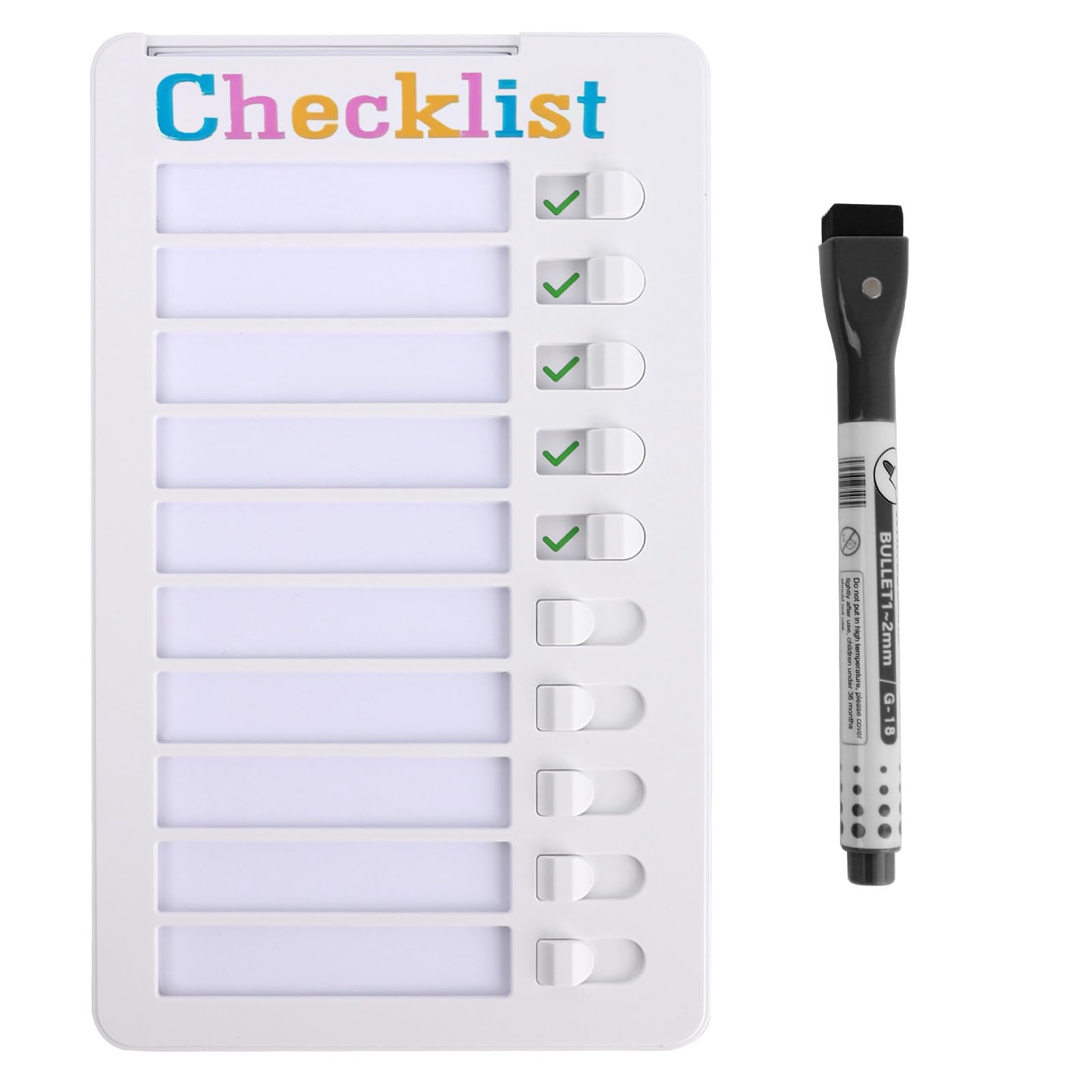 Magnetic Dry Erase Chore Chart for Kids Multiple Kids Checklist Board for ADHD, Daily Routine, Morning Routine with a Pen (Checklist)