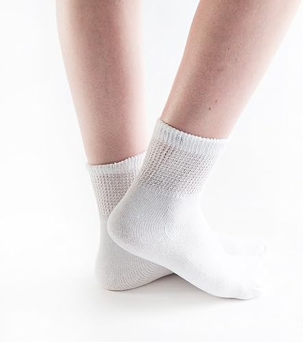 Miniatura 2 de Doc Ortho Calcetines de algodón para diabéticos de ajuste holgado para hombres y mujeres, 12 pares, 14 de tripulación