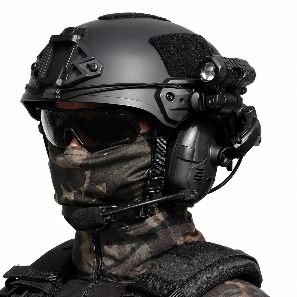 Juego de Casco Ligero de ABS con Gafas e iluminador