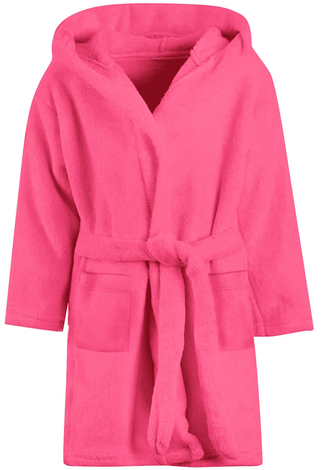 Umeyda Girls Fleece Hooded Robes, Warm Printed Bath Robe for Kids Soft Fuzzy Bathrobe for Gifts