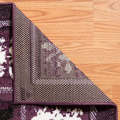 United Weavers Dallas Baroness Floor Rug - Plum, 2X8 Runner, Modern Indoor Area Rug With Bordered Pattern, Jute Backing #TOP7