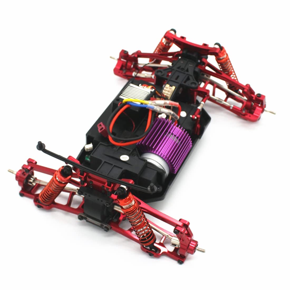Set di Accessori per L'Aggiornamento del Metallo Braccio di Sospensione 'Ammortizzatore del Blocco dello Sterzo per 104009 12402-A RC Car,Grigio