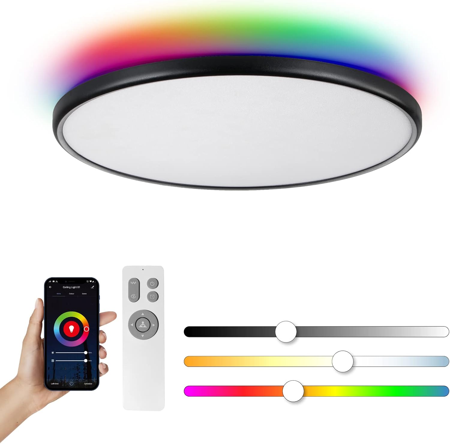 Roomratv 18Inch Smart Ceiling Light, Alexa Ceiling Light with Remote