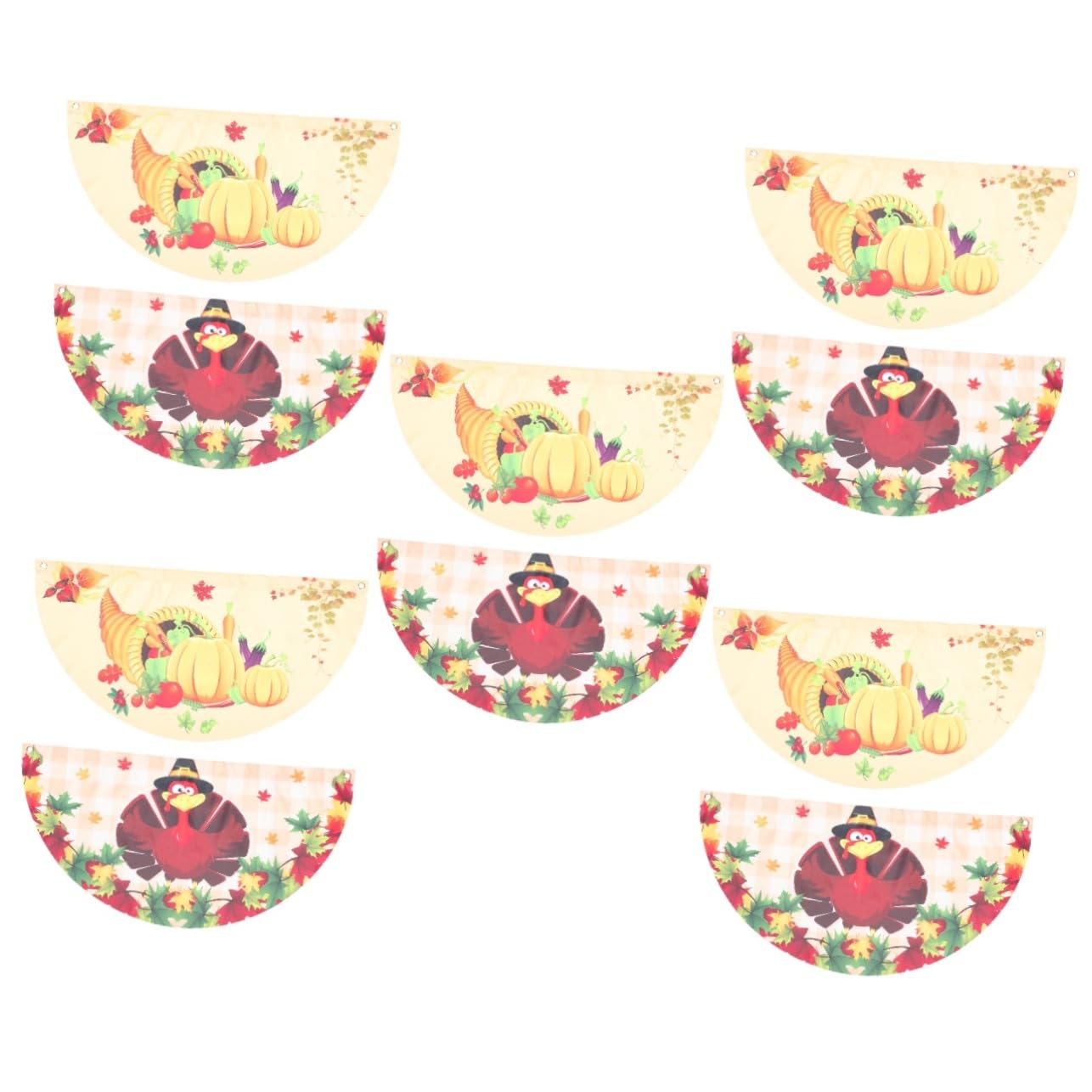 TOYANDONA 5 Set Bandiere Semicircolari Per Decorazione Ringraziamento Per Esterni in Poliestere Per Autunnali Decorazioni Festive 2 Pezzi*5