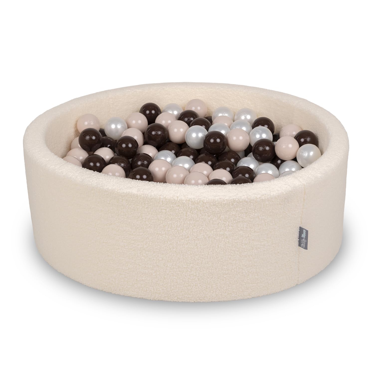 KiddyMoon Ball Pit For Baby With Teddy Plush, Large 7 Cm Balls For A Fuller Ball Pit, From 8 Months, Removable Cover
