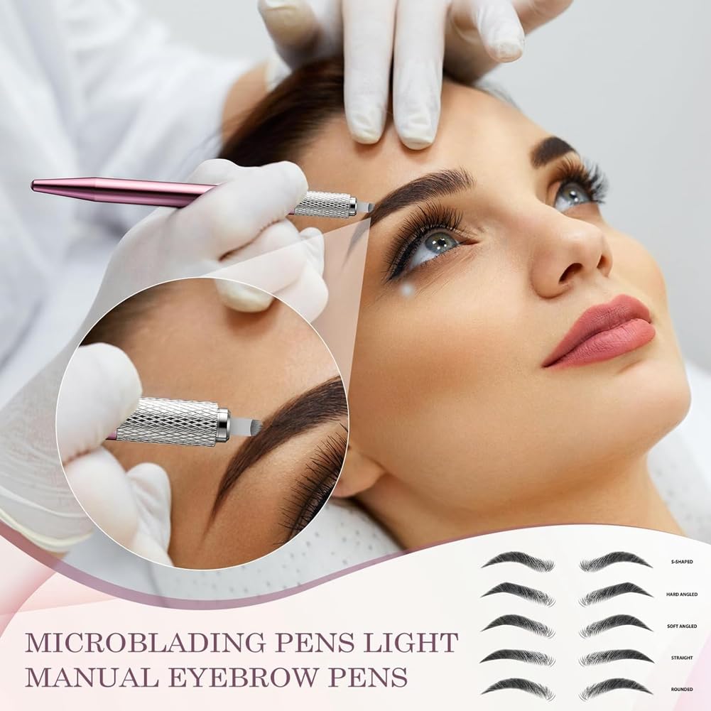 50 Stück Microblading-Stifte, Manuelle Augenbrauenstifte, Microblading-Zubehör, Microblading-Handwerkzeuge Aus Aluminium für Kosmetik, Einfach zu Verwenden A