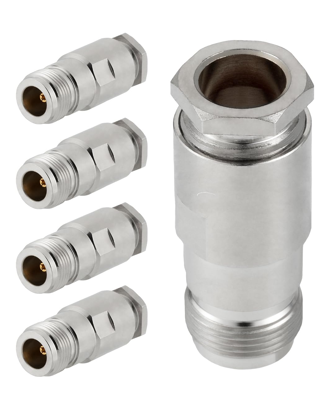Vecys 5PCS N Weiblich Kit Soldado RF Steckverbinder 50 ohm N Weiblich Buchse RF Koaxialstecker Adapter für RG-213 VLMR-400 RG8 50-7 7D-FB RF-Koaxialkabel