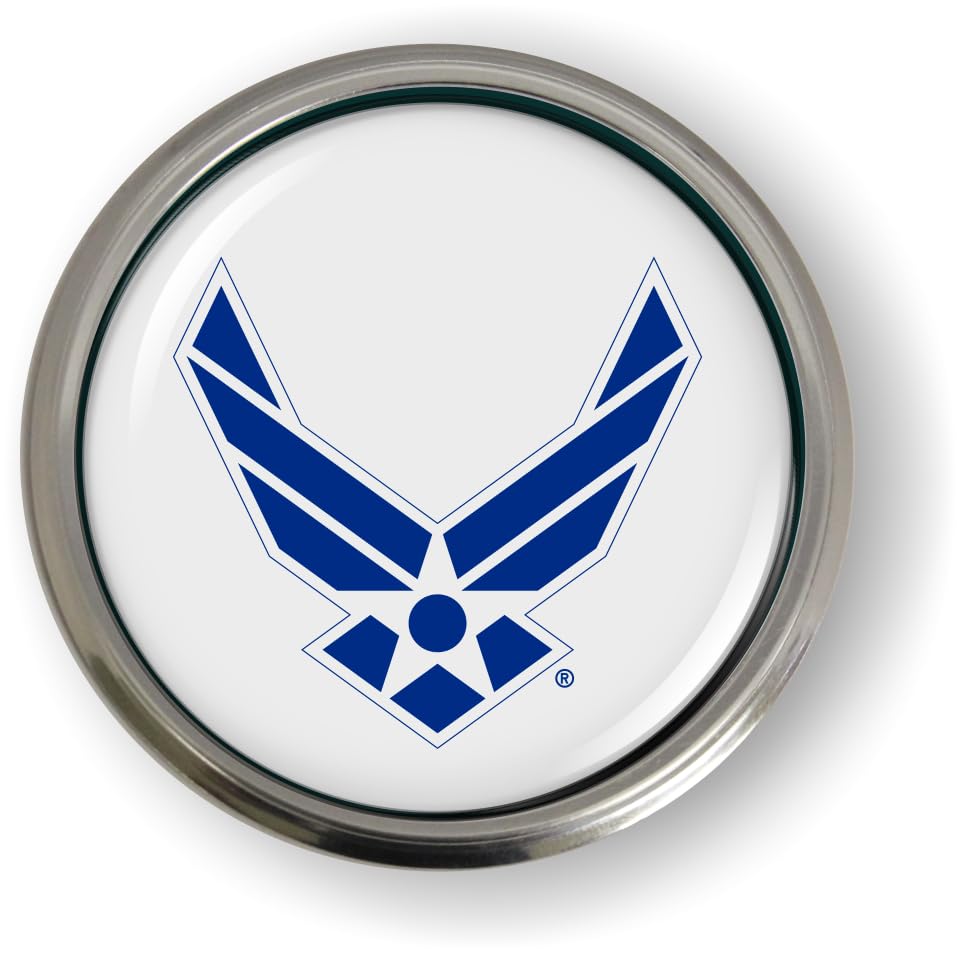 Image of U.S. AIR Force Symbol CAR Emblem Badge Sticker Aluminum Bezel | Official USAF and USSF Licensed Product, 3D Domed, Semi-Flexible, made by BestLicensePlateFrames