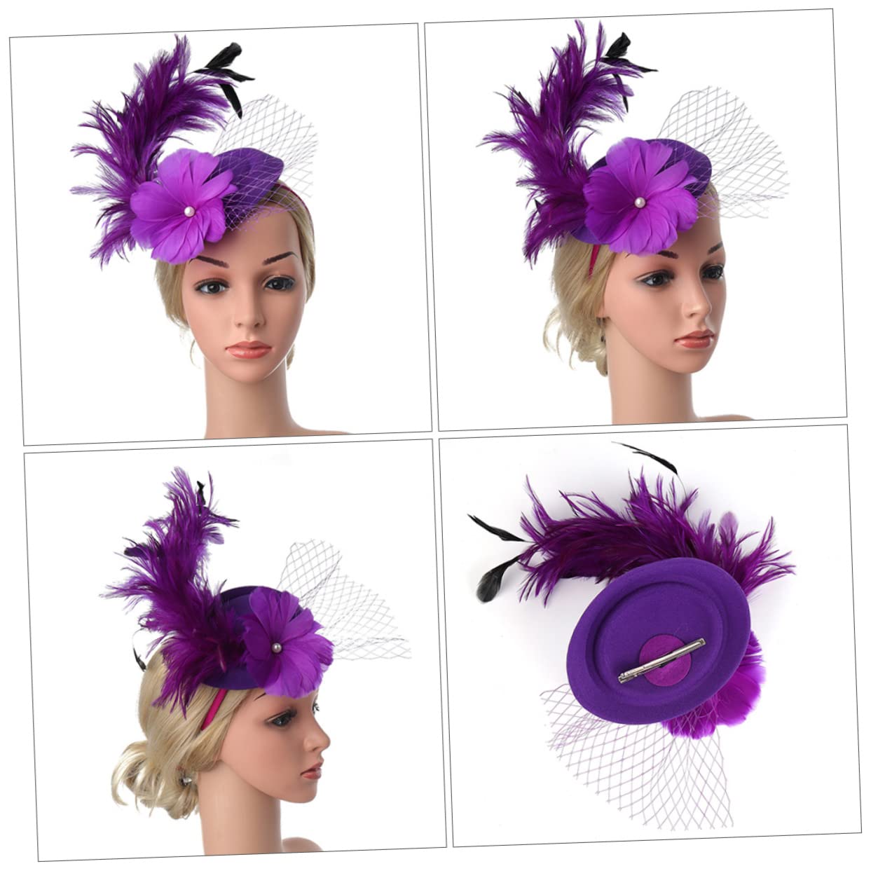 Mikinona 2pezzi Fascinator Cappello Mini per Cerimonie per Matrimoni e Accessorio per
