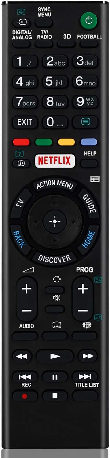 RMT-TX100A TV Remote Control for Sony KD-49X8000C/ 49X8300C/ 55X8000C/ 55X8500C/ 55X9000C/ 65X8500C/ 65X9000C/ 65X9300C/ 75X8500C/ 75X9100C, KDL-43W800C/ 55W800C/ 65W850C/ 75W850C