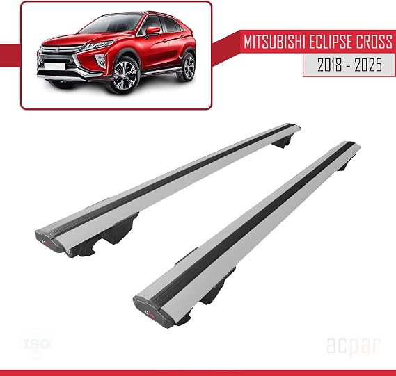 Mitsubishi Eclipse CROSS (GK) 2018 ve Sonrası ile uyumlu HOOK Model Anahtar Kilitli Ara Atkı Tavan Barı GRİ