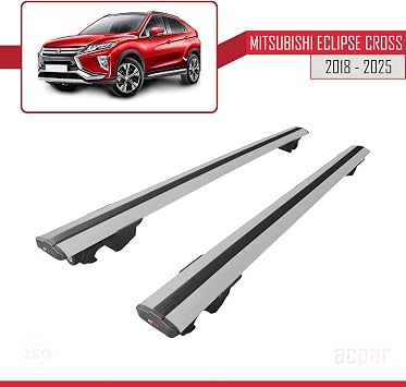 Mitsubishi Eclipse CROSS (GK) 2018 ve Sonrası ile uyumlu HOOK Model Anahtar Kilitli Ara Atkı Tavan Barı GRİ