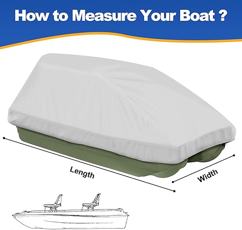 Miniatura 4 de Funda impermeable 600D para lancha de estanque de 8 a 10 pies de largo, para lancha de pesca y lancha de pesca, lona resistente de grado marino, gris