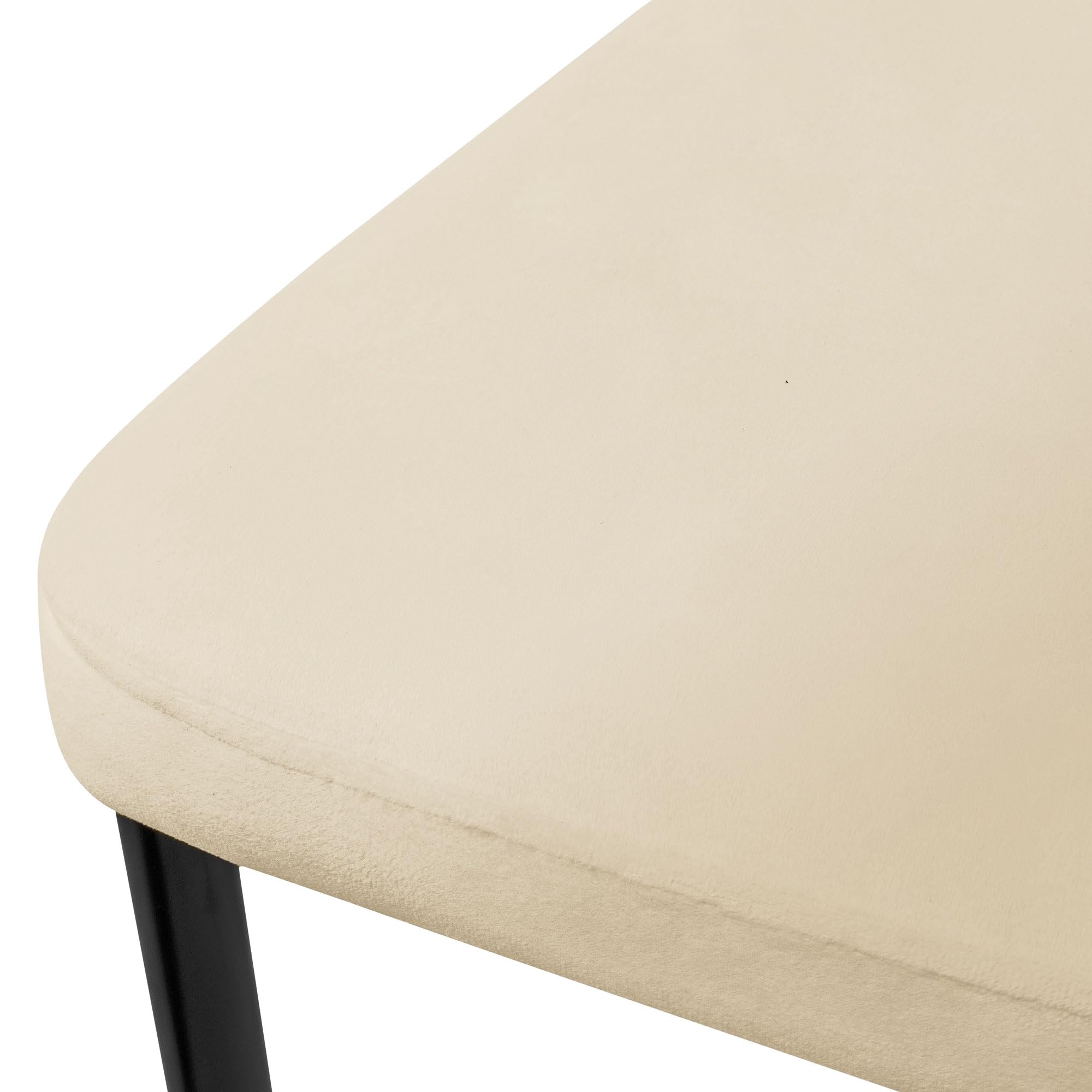 ML-Design Set di 4 Sedie per Sala da Pranzo con Rivestimento in Velluto Crema Sedie da Cucina con Schienale Imbottita con Gambe in Metallo Sedia Ergonomica per Tavolo da Pranzo Sedia da Soggiorno