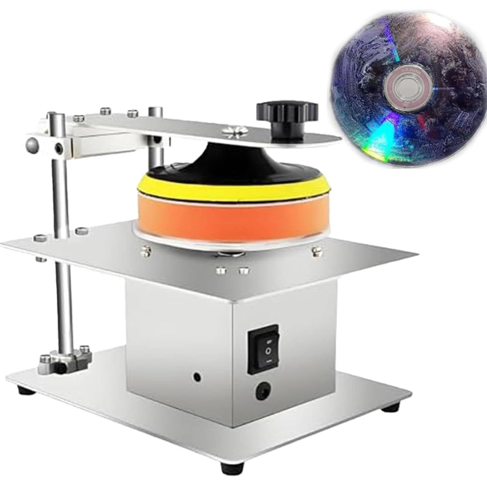 Macchina per la pulizia di riparazione di DVD e CD, lucidatrice semiautomatica per dischi con 7 velocità fino a 6000 giri/min, per riparazione graffi e recupero dati