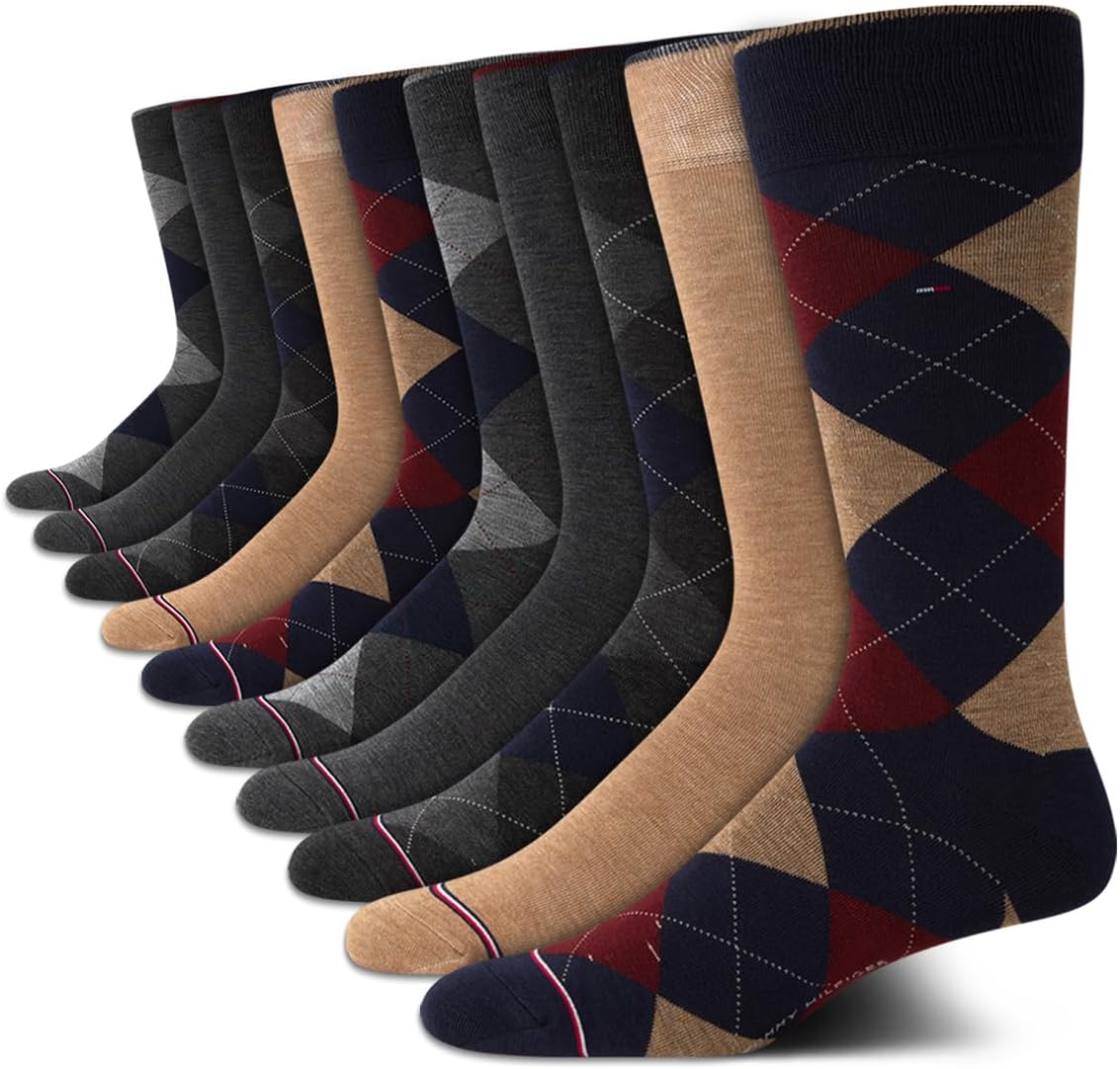 Tommy Hilfiger Men's Casual Soft Cotton Blend Crew Socks - 10 Pack