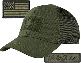Condor MESH Fitted Tactical Cap Bundle - We The People & USA - Choose Size