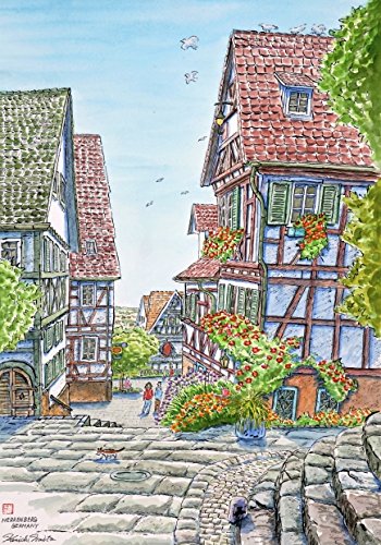 Amazon | 内藤謙一 「ヘレンベルク」 ドイツ 風景画 絵画 水彩画