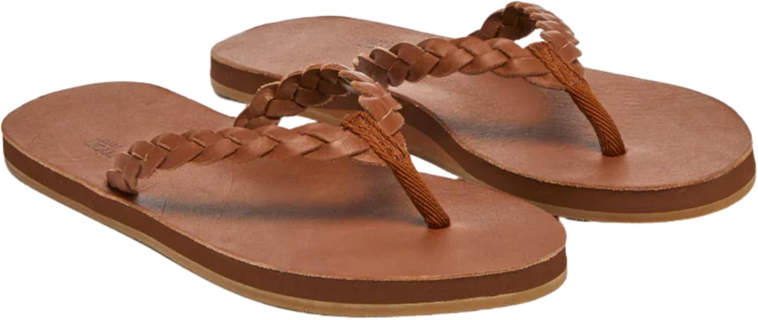 Hari Mari- Meadows Braided- Women’s Classic Full Grain Leather Flip Flops with Braided Straps- No Break Ins, Firm Arch Support, and Beveled Edge to Reduce Tripping