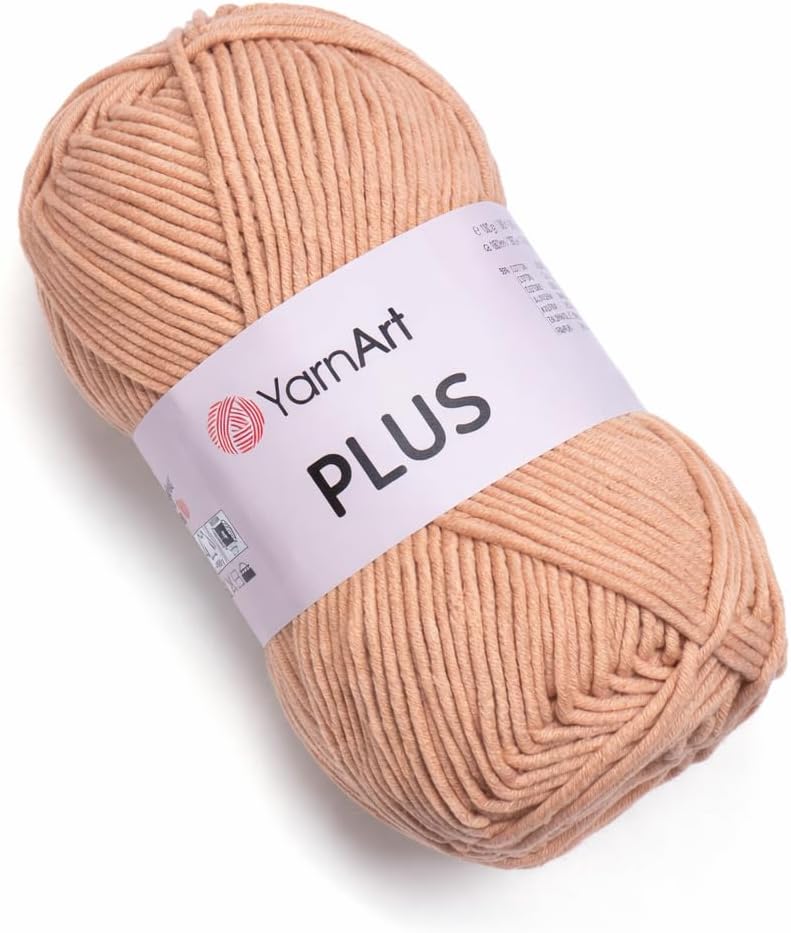 YarnArt J.Plus Cotton Blend Yarn - Knitting & Crochetting Soft Baby Yarn 55% Cotton 45% Acrylic, 100 g (3.5 oz), 160 m (174 yds), Weight : 4, (1 Skein)