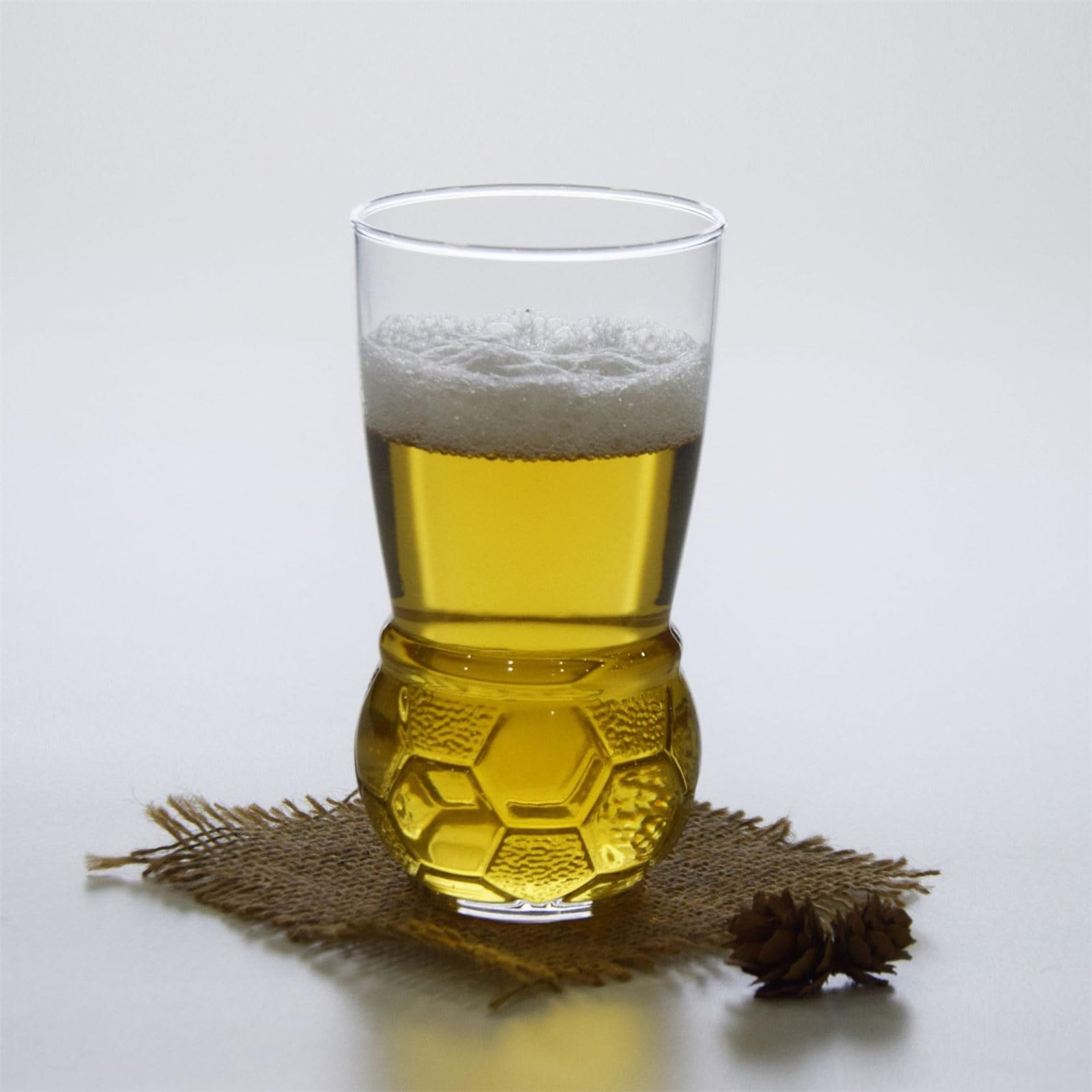 Generisch 6er Pack Glas Bierkrüge mit Fußball Thema, 450 ml, perfekt für Sportfans und Partys, als Trinkgeschirr Anschauen von Spielen