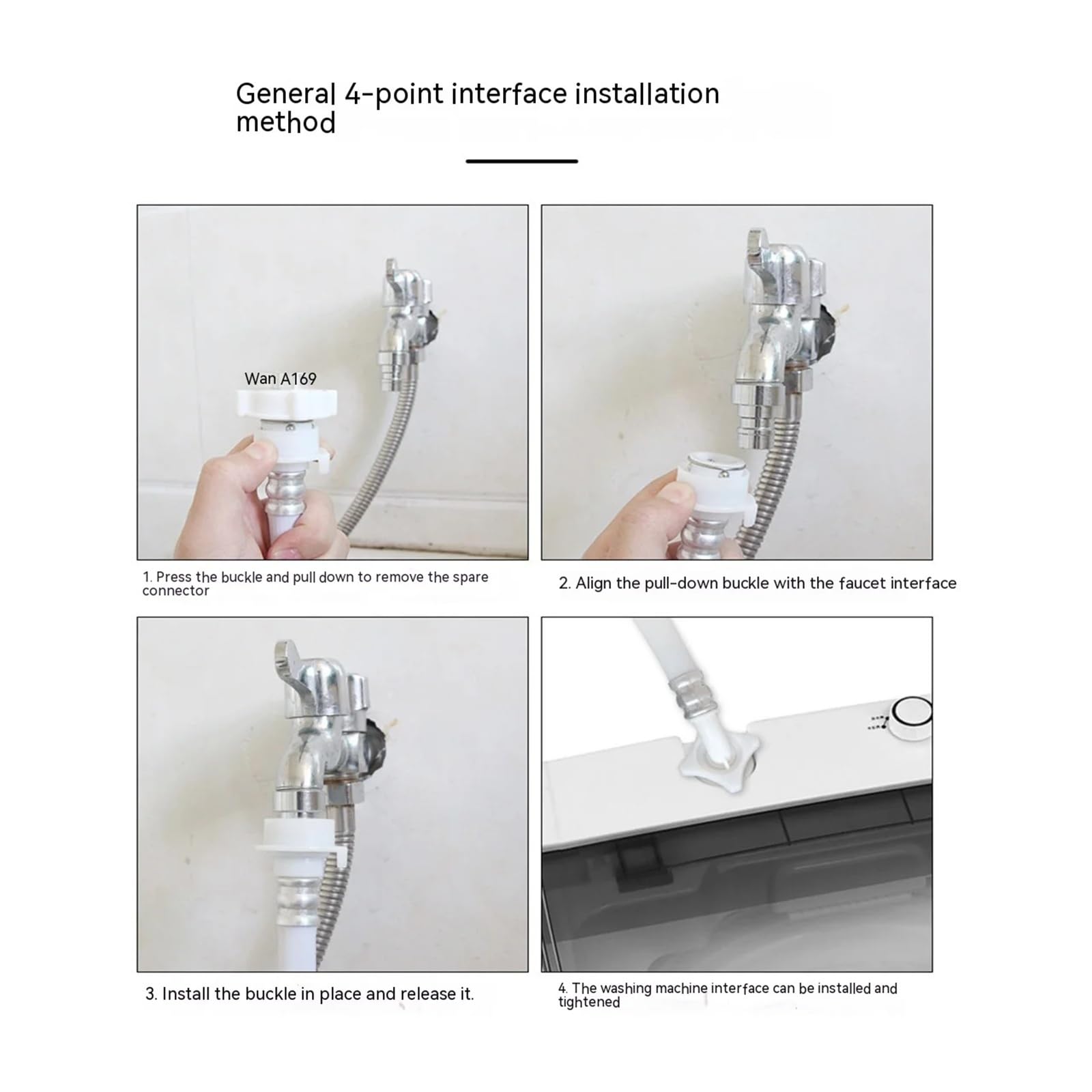 Tubo di ingresso lavatrice antideflagrante adatto alla maggior parte delle installazioni di rubinetti(White3m)