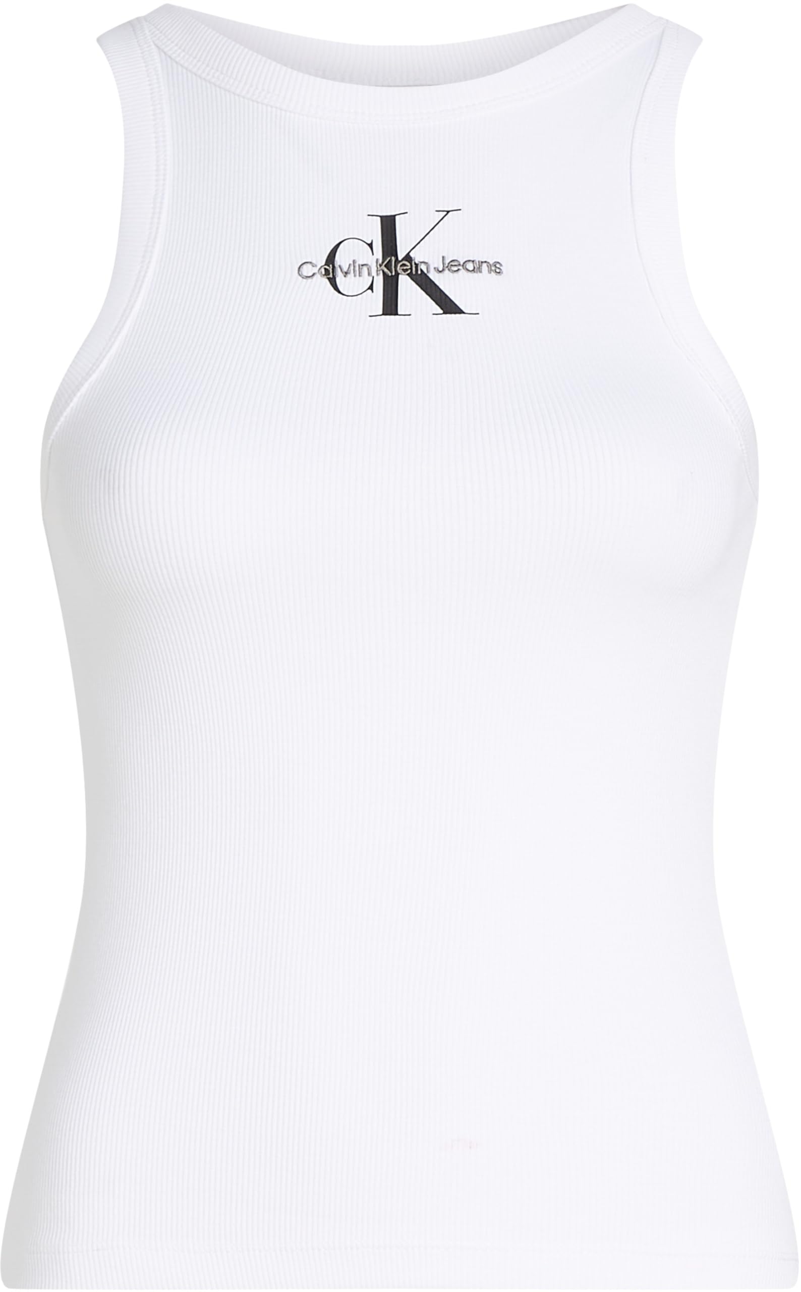 Calvin Klein Damen Tank Top Monologo Rib Skinny Fit