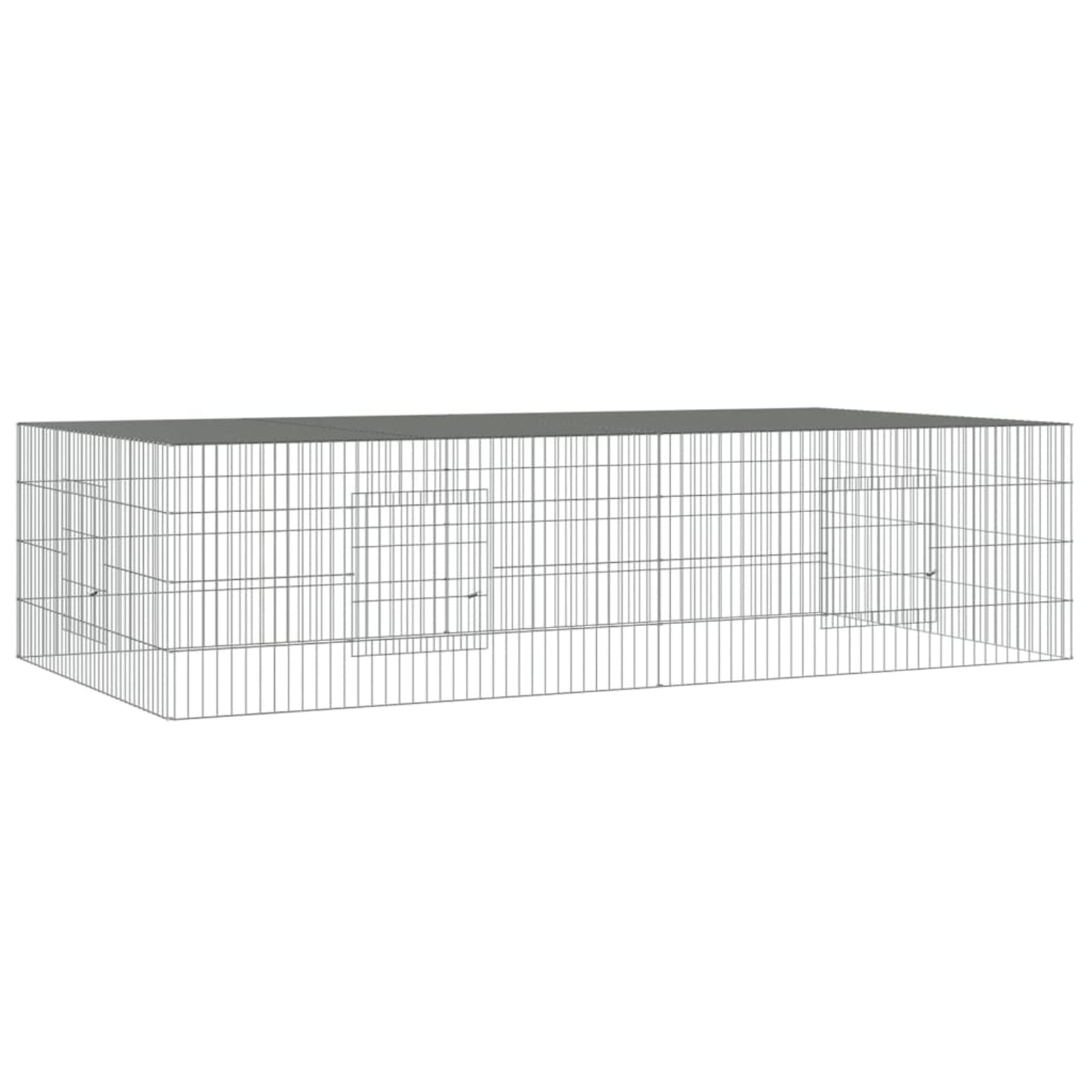 Jaula para conejos de 2 paneles de 220 x 110 x 55 cm, hierro galvanizado, parque infantil CIADAZ para animales pequeños, corralito para mascotas, corral de gerbo, jaula para conejos interior, carcasa